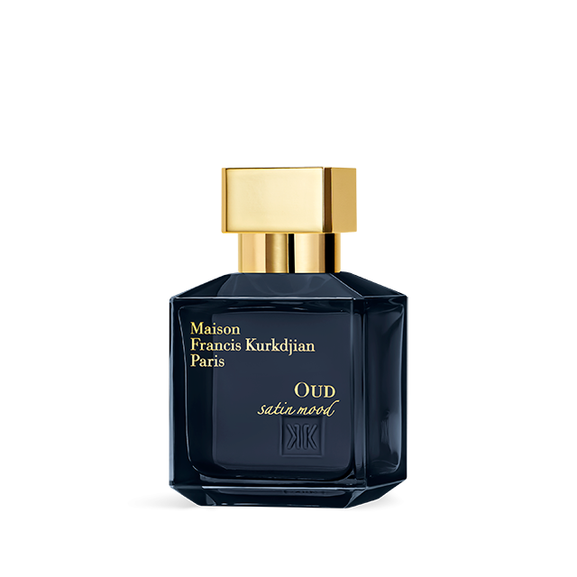 Oud Satin Mood EDP bottle with rose-gold cap – Laotian oud and Bulgarian rose luxury perfume
